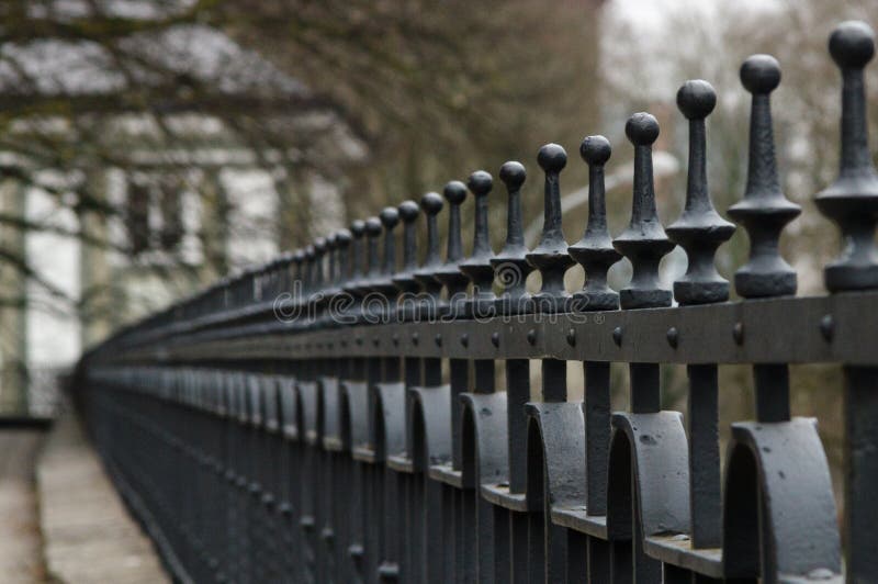 Line of Wroughtiron Fence Spikes Stock Photo Image of fortify