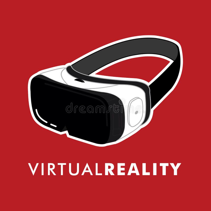 Linea arte, vetro di vettore di realtà virtuale di VR illustrazione di stock Linea arte, vetro di vettore di realtà virtuale di VR illustrazione di stock