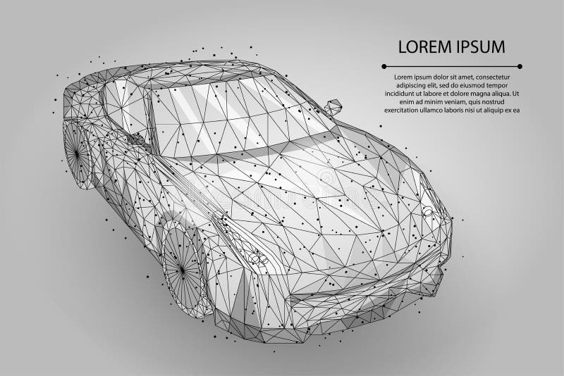 Linea astratta della poltiglia ed automobile ad alta velocità di moto del punto Poli azionamento veloce basso poligonale, concett illustrazione vettoriale Linea astratta della poltiglia ed automobile ad alta velocità di moto del punto Poli azionamento veloce basso poligonale, concett illustrazione vettoriale