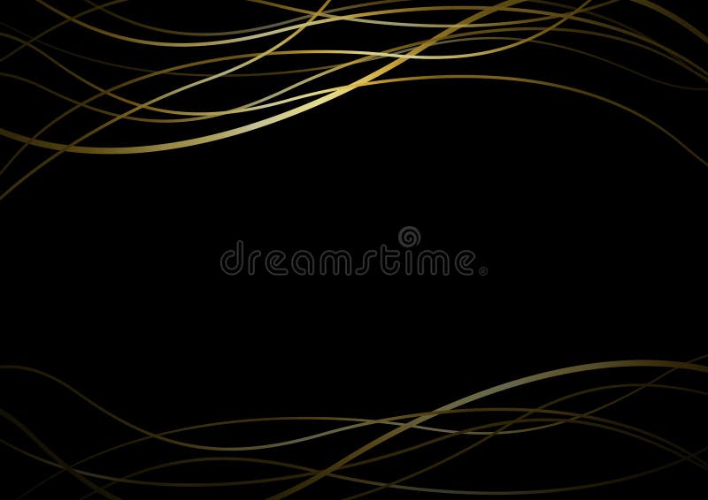 Linea astratta insegna dell'oro sul illustratio nero di vettore del fondo illustrazione vettoriale Linea astratta insegna dell'oro sul illustratio nero di vettore del fondo illustrazione vettoriale