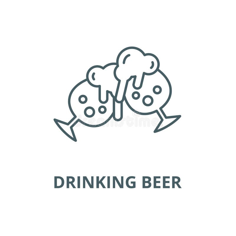 Linea bevente icona, vettore della birra Segno bevente del profilo della birra, simbolo di concetto, illustrazione piana royalty illustrazione gratis Linea bevente icona, vettore della birra Segno bevente del profilo della birra, simbolo di concetto, illustrazione piana royalty illustrazione gratis