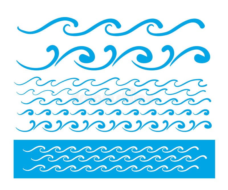 Linea blu modello dell'onda di vettore senza cuciture illustrazione di stock Linea blu modello dell'onda di vettore senza cuciture illustrazione di stock