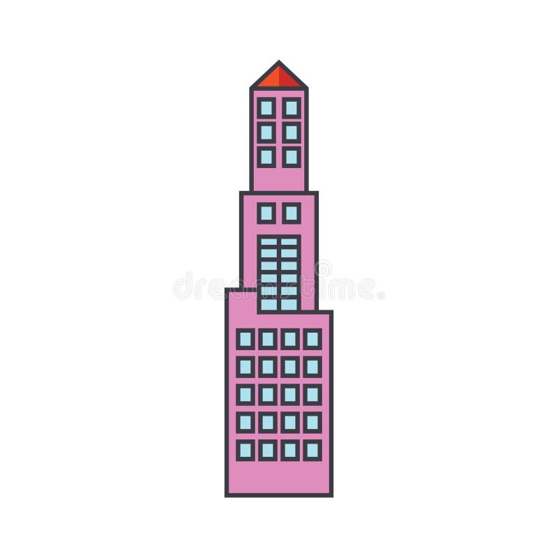 Linea concetto della torre dell'ufficio dell'icona Segno piano di vettore della torre dell'ufficio, simbolo, illustrazione royalty illustrazione gratis Linea concetto della torre dell'ufficio dell'icona Segno piano di vettore della torre dell'ufficio, simbolo, illustrazione royalty illustrazione gratis