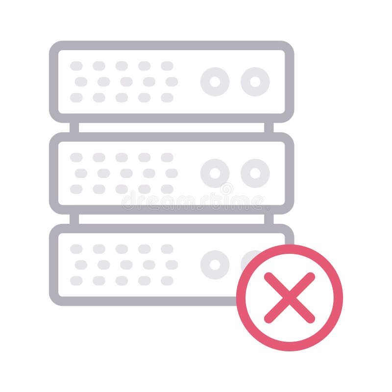 Linea di colore sottile del server dell'annullamento icona di vettore illustrazione di stock