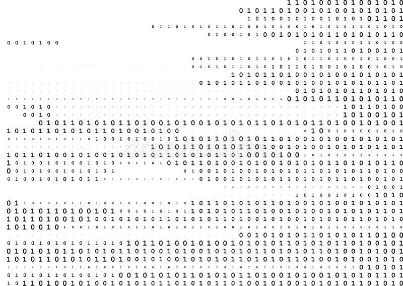 Linea di corrente fondo in bianco e nero di codice binario con due cifre binarie, 0 e 1 isolate su un fondo bianco illustrazione di stock Linea di corrente fondo in bianco e nero di codice binario con due cifre binarie, 0 e 1 isolate su un fondo bianco illustrazione di stock