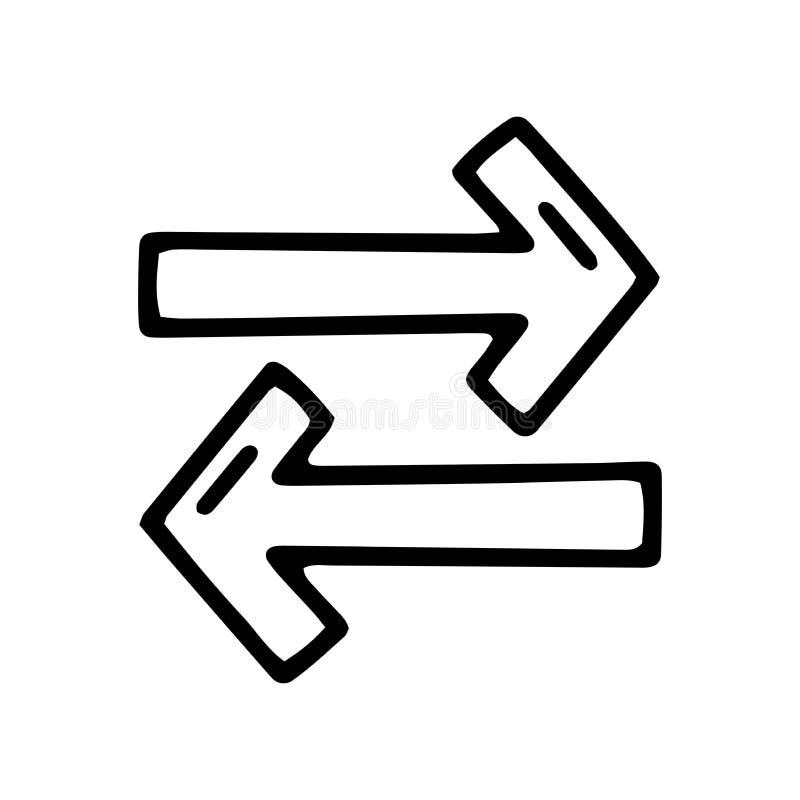 Linea di flip-flip orizzontale vettore scarabocchio icona semplice illustrazione vettoriale