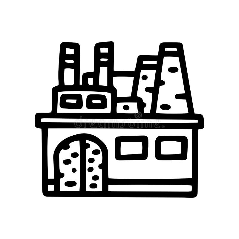 Linea di inquinamento industriale vettore scarabocchio semplice icona illustrazione di stock