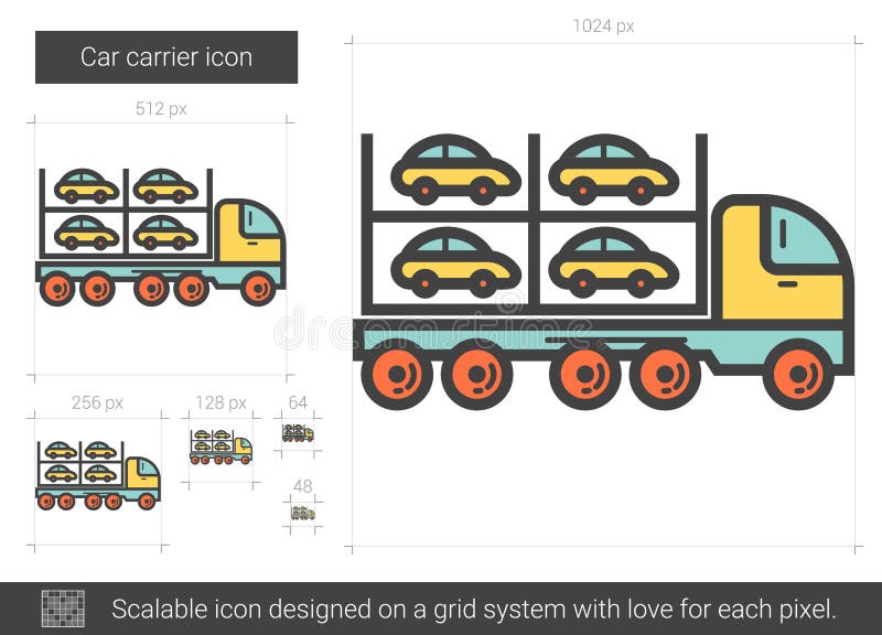 Linea di trasportatore dell'automobile icona illustrazione di stock Linea di trasportatore dell'automobile icona illustrazione di stock