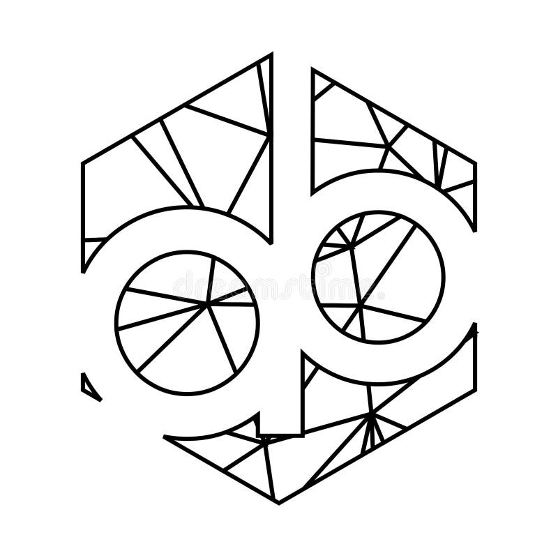 Linea geometrica logo del triangolo di iniziali di ab di arte illustrazione di stock Linea geometrica logo del triangolo di iniziali di ab di arte illustrazione di stock