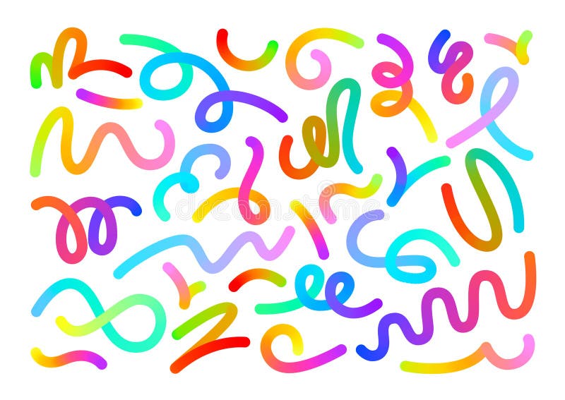Linea gradiente. curve di oscillazione colorate forme d'onda astratte vibranti e forme curve dinamiche con una miscela di colori f royalty illustrazione gratis
