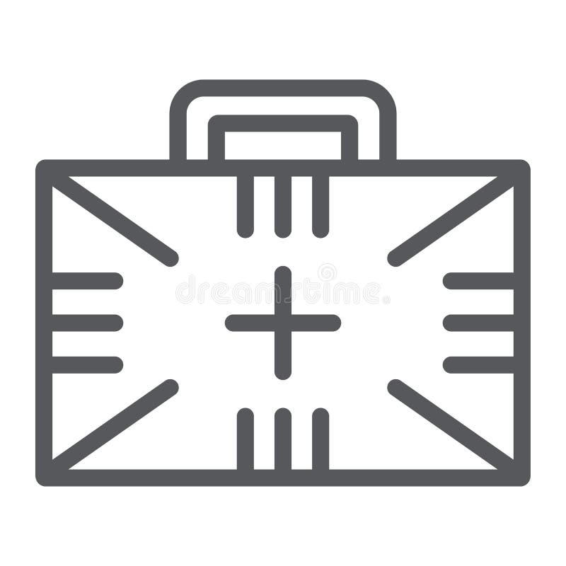 Linea icona della cassetta di pronto soccorso, scatola ed emergenza, segno medico di caso, grafica vettoriale, un modello lineare royalty illustrazione gratis Linea icona della cassetta di pronto soccorso, scatola ed emergenza, segno medico di caso, grafica vettoriale, un modello lineare royalty illustrazione gratis