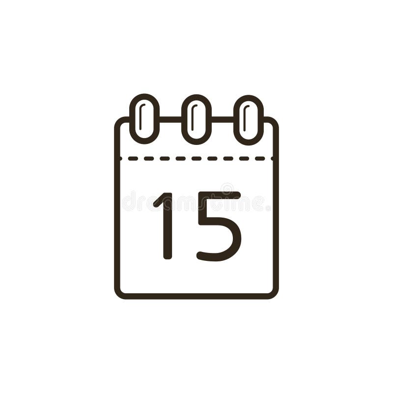 Linea icona di arte del calendario di sradicamento con il numero quindici sullo strato illustrazione vettoriale Linea icona di arte del calendario di sradicamento con il numero quindici sullo strato illustrazione vettoriale
