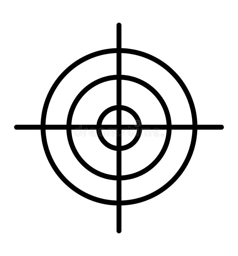 Linea illustrazione dell'icona del fuoco di vettore di simbolo dell'obiettivo isolata su bianco