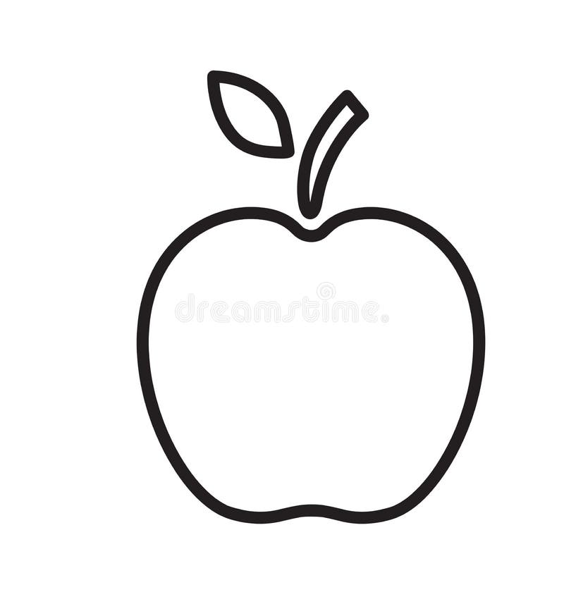 Linea illustrazione di vettore dell'icona della mela isolata su bianco illustrazione di stock