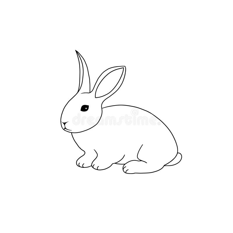 Linea illustrazione disegnata a mano del coniglio dell'animale da allevamento di arte isolata su fondo bianco royalty illustrazione gratis Linea illustrazione disegnata a mano del coniglio dell'animale da allevamento di arte isolata su fondo bianco royalty illustrazione gratis