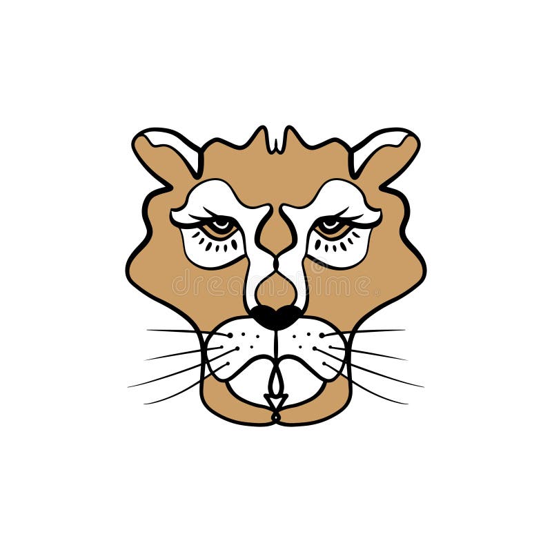 Linea logo minimo della leonessa di arte Totem africano, stile di boho, progettazione istantanea del tatuaggio royalty illustrazione gratis Linea logo minimo della leonessa di arte Totem africano, stile di boho, progettazione istantanea del tatuaggio royalty illustrazione gratis