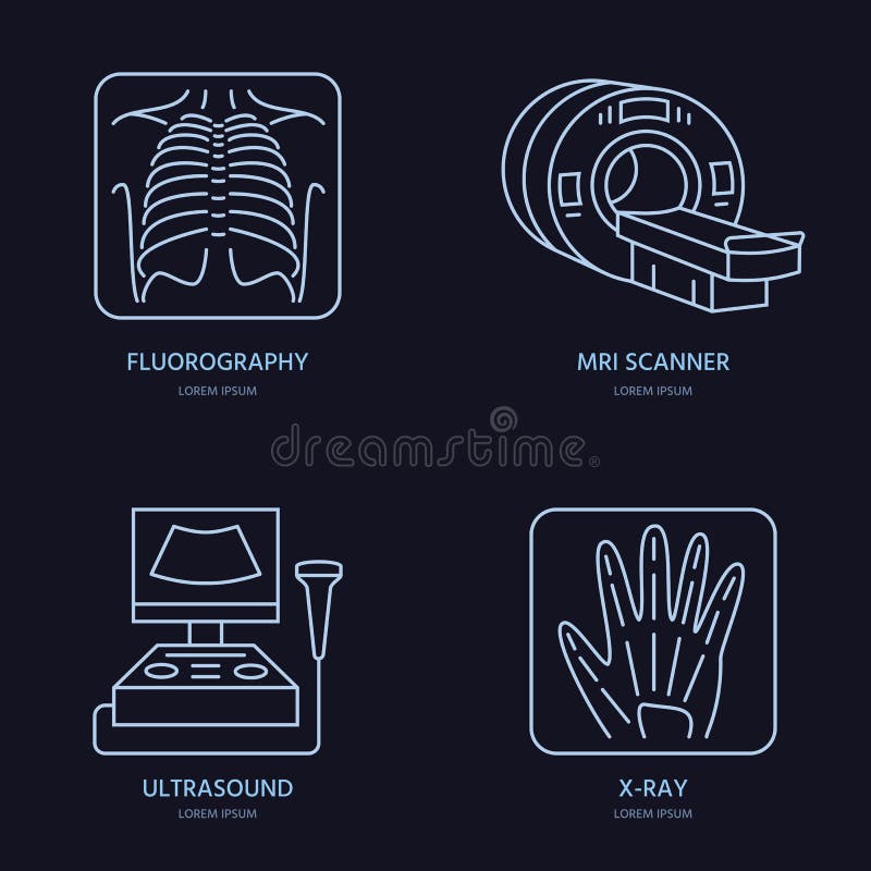 Linea moderna icona di vettore di raggi x, RMI, ultrasuono Ricerca medica, logo lineare della clinica Simbolo del laboratorio dei royalty illustrazione gratis Linea moderna icona di vettore di raggi x, RMI, ultrasuono Ricerca medica, logo lineare della clinica Simbolo del laboratorio dei royalty illustrazione gratis