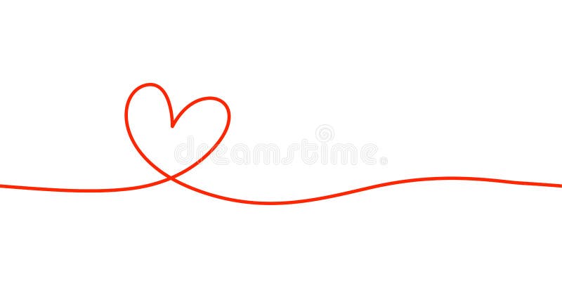 Linea mono forma cuore Elemento calligrafico disegnato a mano Fioritura