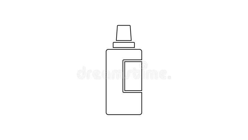 Linea nera Bottiglia di plastica per detersivo per bucato, candeggina, liquido per lavare i piatti o un'altra icona dell'agente d royalty illustrazione gratis