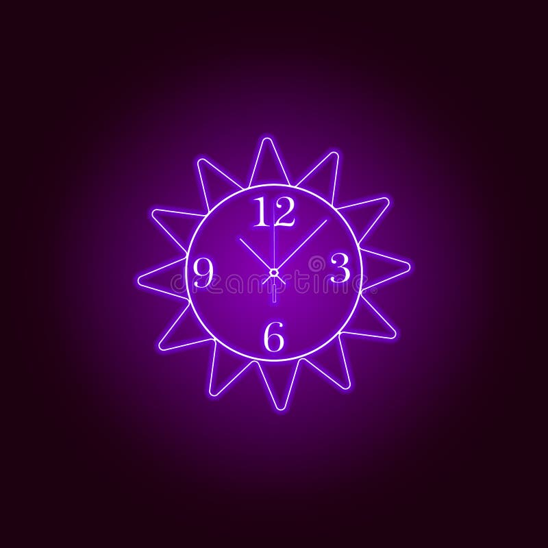 Linea rotonda icona dell'orologio di parete nello stile al neon Progettazione grafica di qualit? premio Segni, raccolta di simbol illustrazione di stock Linea rotonda icona dell'orologio di parete nello stile al neon Progettazione grafica di qualit? premio Segni, raccolta di simbol illustrazione di stock