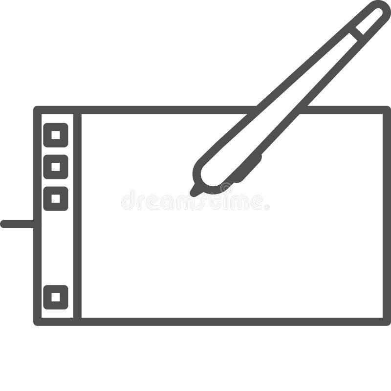 Linea semplice icona di hobby ed artistica di vettore del art Tavola del grafico per pittura digitale Linea icona di stile di ar royalty illustrazione gratis Linea semplice icona di hobby ed artistica di vettore del art Tavola del grafico per pittura digitale Linea icona di stile di ar royalty illustrazione gratis