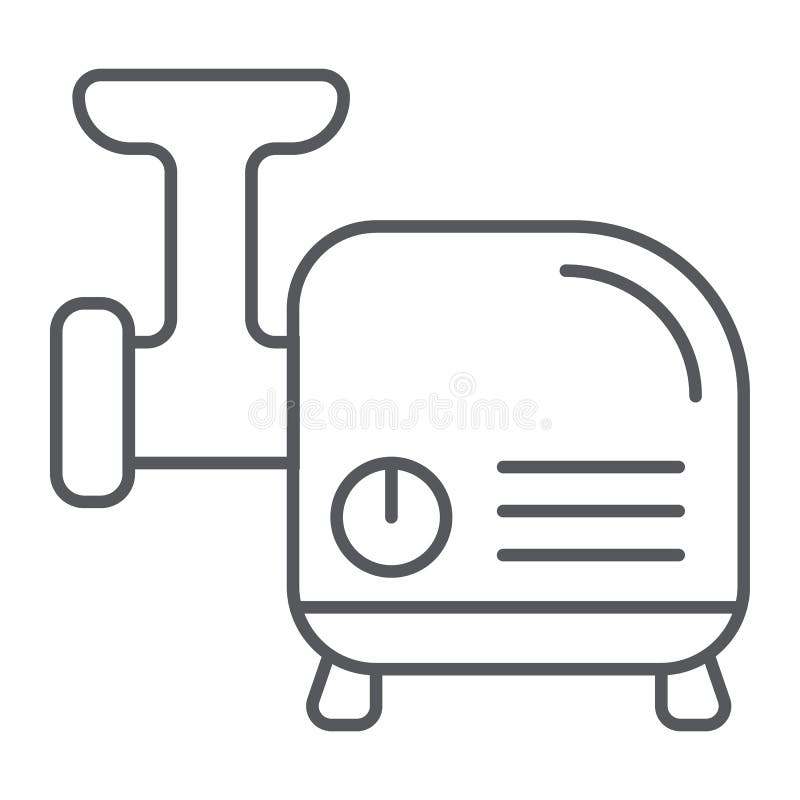 Linea sottile icona della tritacarne, cucina ed utensile, segno del selettore rotante, grafica vettoriale, un modello lineare su royalty illustrazione gratis Linea sottile icona della tritacarne, cucina ed utensile, segno del selettore rotante, grafica vettoriale, un modello lineare su royalty illustrazione gratis