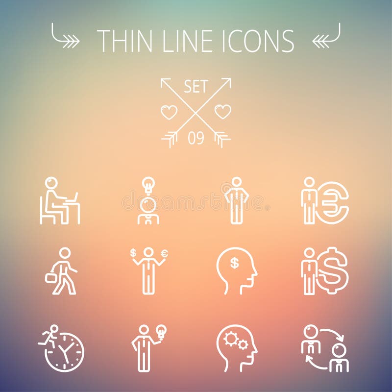 Linea sottile icona di affari royalty illustrazione gratis Linea sottile icona di affari royalty illustrazione gratis