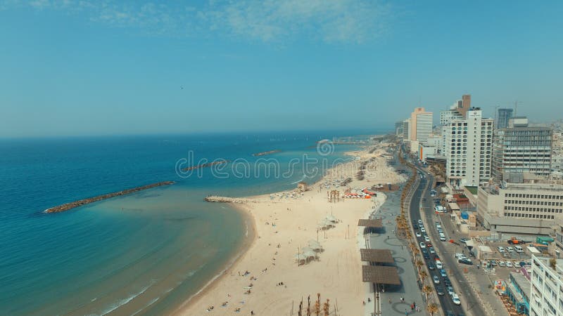 Linea Tel Aviv della costa fotografia stock libera da diritti Linea Tel Aviv della costa fotografia stock libera da diritti