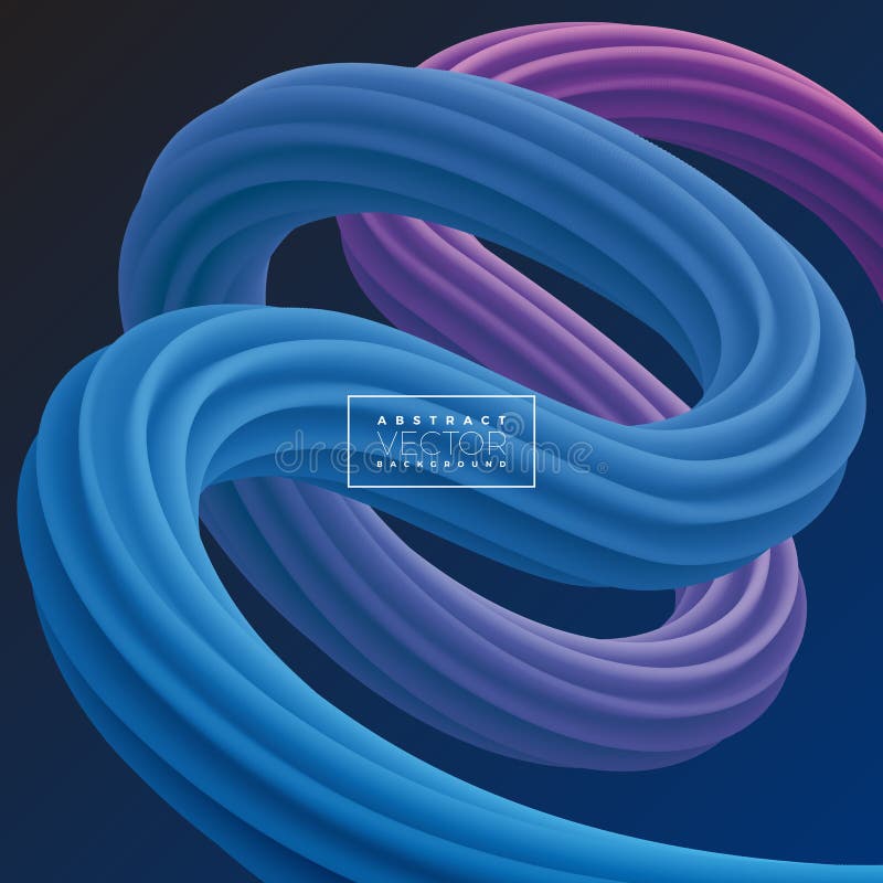 Linea variopinta astratta fondo della curva 3D Illustrazione di colore artistica fluida liquida di vettore Concetto creativo per royalty illustrazione gratis