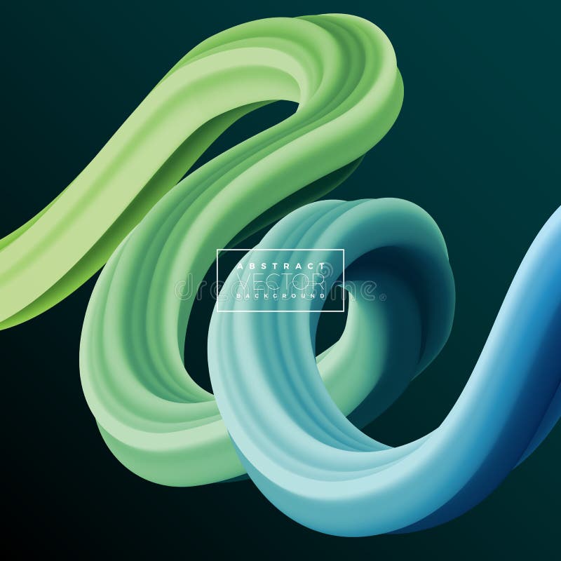 Linea variopinta astratta fondo della curva 3D Illustrazione di colore artistica fluida liquida di vettore Concetto creativo per illustrazione vettoriale