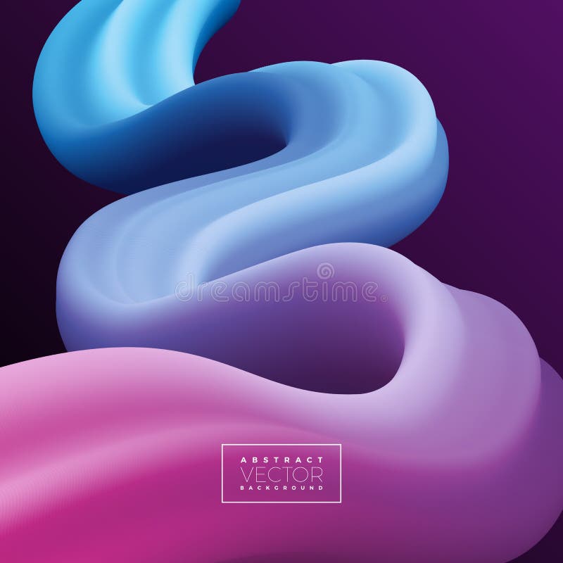 Linea variopinta astratta fondo della curva 3D Illustrazione di colore artistica fluida liquida di vettore Concetto creativo per illustrazione vettoriale