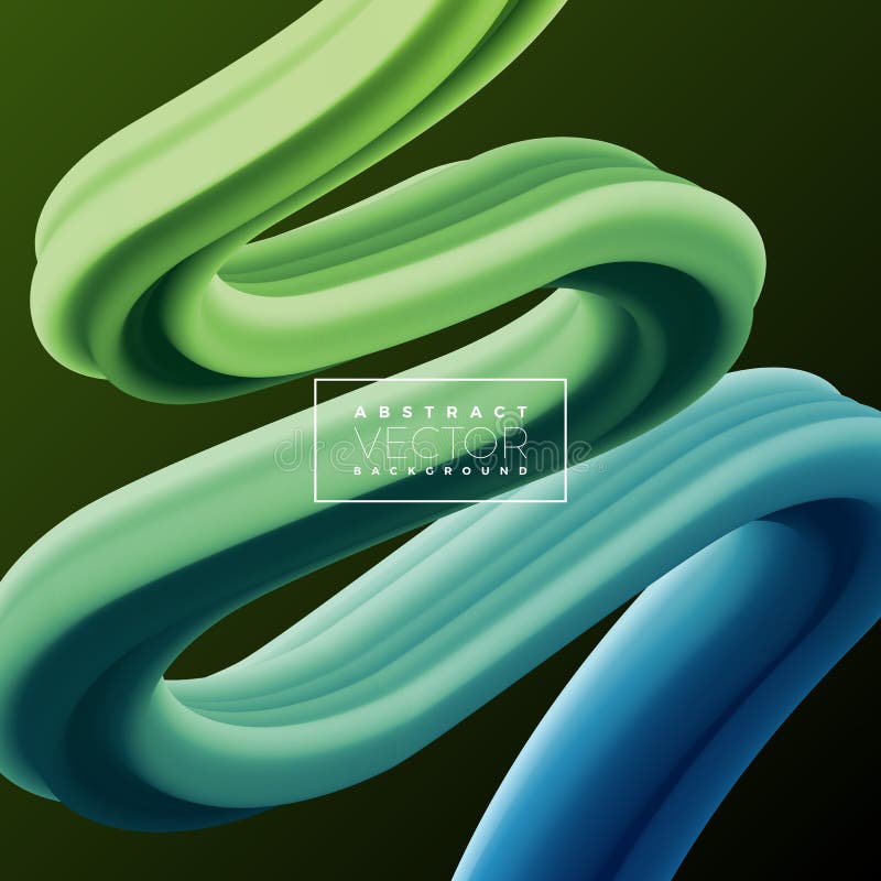 Linea variopinta astratta fondo della curva 3D Illustrazione di colore artistica fluida liquida di vettore Concetto creativo per royalty illustrazione gratis