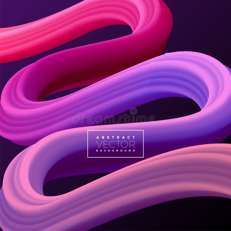 Linea variopinta astratta fondo della curva 3D Illustrazione di colore artistica fluida liquida di vettore Concetto creativo per illustrazione di stock