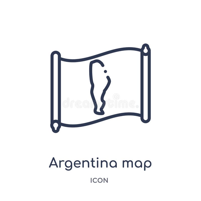 Lineair de kaartpictogram van Argentinië van Countrymaps-overzichtsinzameling Dunne die de kaartvector van lijnargentinië op witt royalty-vrije illustratie Lineair de kaartpictogram van Argentinië van Countrymaps-overzichtsinzameling Dunne die de kaartvector van lijnargentinië op witt royalty-vrije illustratie