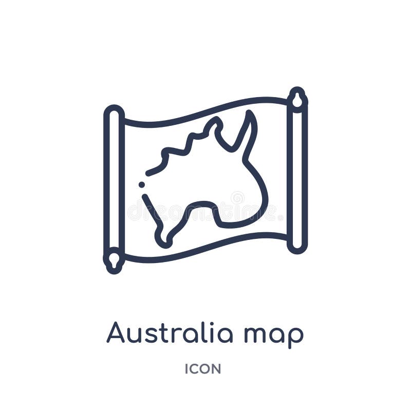 Lineair de kaartpictogram van Australië van Countrymaps-overzichtsinzameling Dunne die de kaartvector van lijnaustralië op witte stock illustratie Lineair de kaartpictogram van Australië van Countrymaps-overzichtsinzameling Dunne die de kaartvector van lijnaustralië op witte stock illustratie