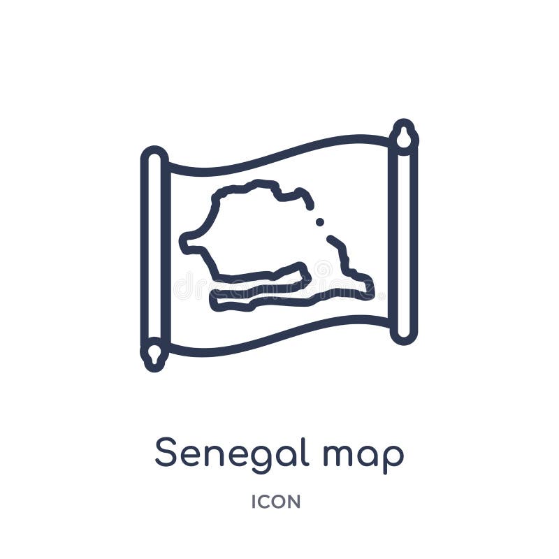 Lineair de kaartpictogram van Senegal van Countrymaps-overzichtsinzameling Dunne die de kaartvector van lijnsenegal op witte acht royalty-vrije illustratie Lineair de kaartpictogram van Senegal van Countrymaps-overzichtsinzameling Dunne die de kaartvector van lijnsenegal op witte acht royalty-vrije illustratie