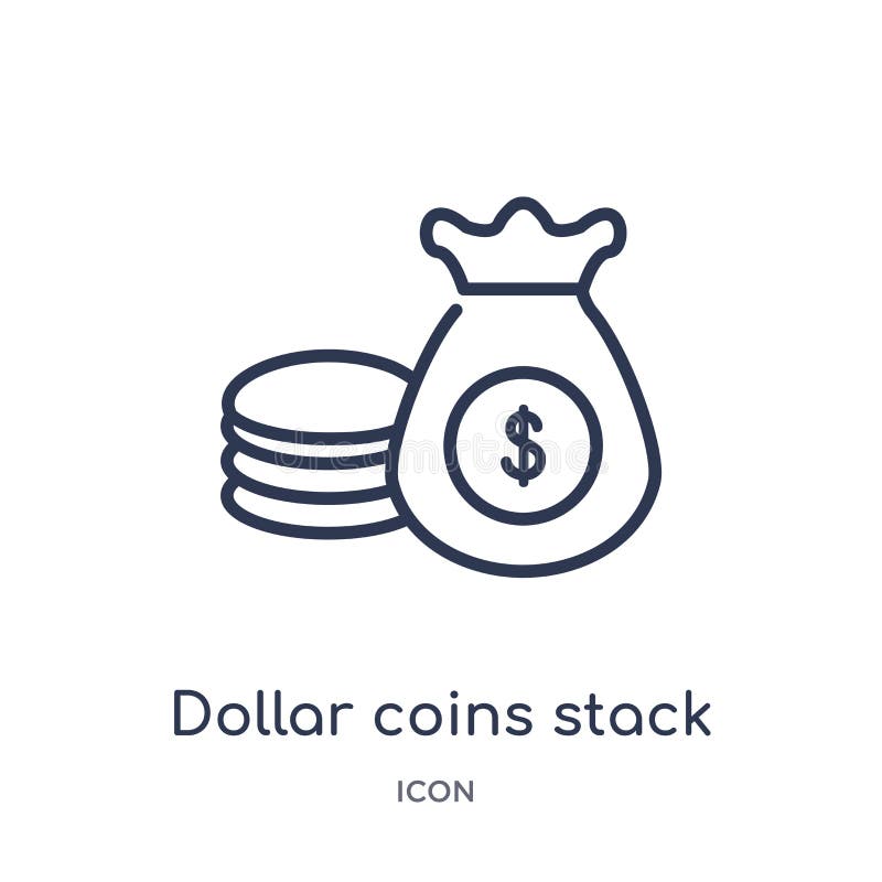 Lineair de stapelpictogram van dollarmuntstukken van Bedrijfsoverzichtsinzameling Het dunne pictogram van de de muntstukkenstapel stock illustratie Lineair de stapelpictogram van dollarmuntstukken van Bedrijfsoverzichtsinzameling Het dunne pictogram van de de muntstukkenstapel stock illustratie