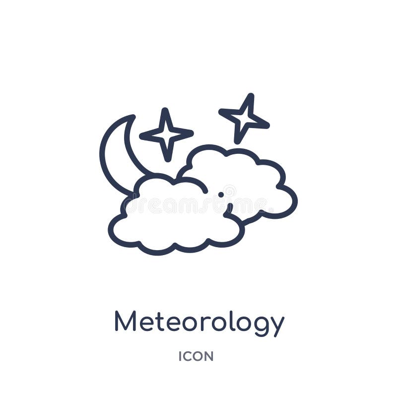 Lineair meteorologiepictogram van de inzameling van het Meteorologieoverzicht Het dunne die pictogram van de lijnmeteorologie op royalty-vrije illustratie Lineair meteorologiepictogram van de inzameling van het Meteorologieoverzicht Het dunne die pictogram van de lijnmeteorologie op royalty-vrije illustratie