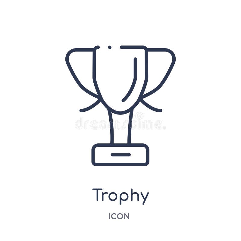 Lineair trofeepictogram van de Amerikaanse inzameling van het voetbaloverzicht De dunne die vector van de lijntrofee op witte ach royalty-vrije illustratie Lineair trofeepictogram van de Amerikaanse inzameling van het voetbaloverzicht De dunne die vector van de lijntrofee op witte ach royalty-vrije illustratie