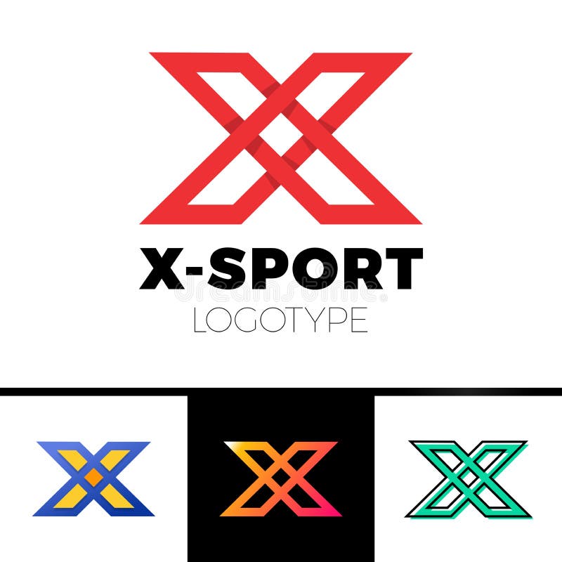 Lineaire brief X embleemmonogram Eenvoudig sport logotype symbool rode kleur met schaduw, zwart overzicht en oranje gradiënt vector illustratie Lineaire brief X embleemmonogram Eenvoudig sport logotype symbool rode kleur met schaduw, zwart overzicht en oranje gradiënt vector illustratie