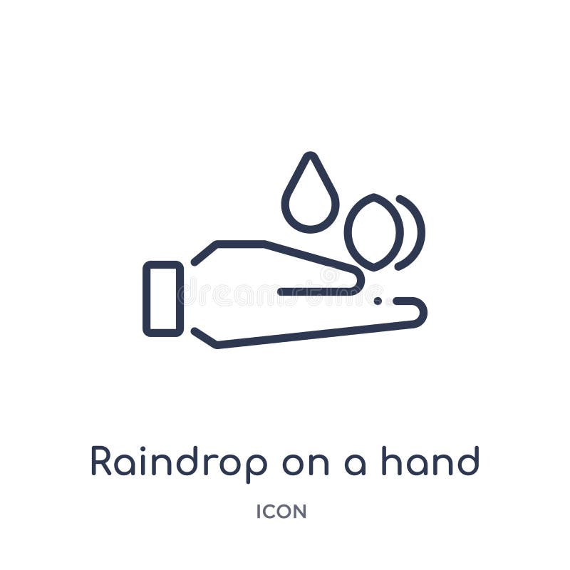 Lineaire regendruppel op een handpictogram van de inzameling van het Ecologieoverzicht Dunne die lijnregendruppel op een handvect royalty-vrije illustratie Lineaire regendruppel op een handpictogram van de inzameling van het Ecologieoverzicht Dunne die lijnregendruppel op een handvect royalty-vrije illustratie