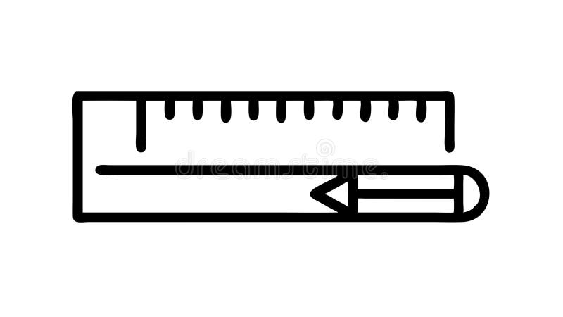 Lineal und Pen Outline Icon Messung und Schreiben Vektor Vektordesign Generative AI vektor abbildung