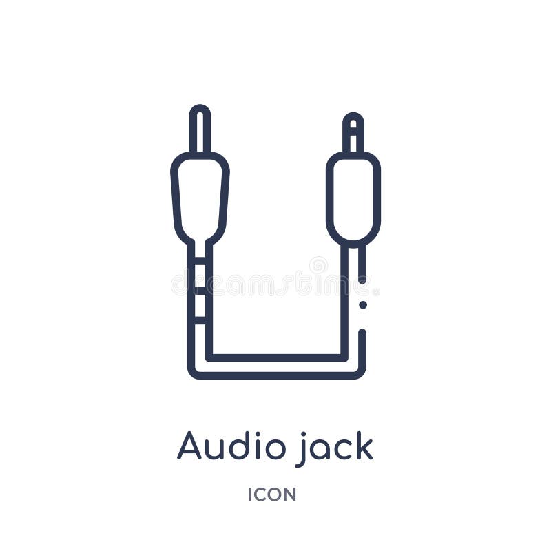 Linear audio jack icon from Electrian connections outline collection. Thin line audio jack vector isolated on white background.