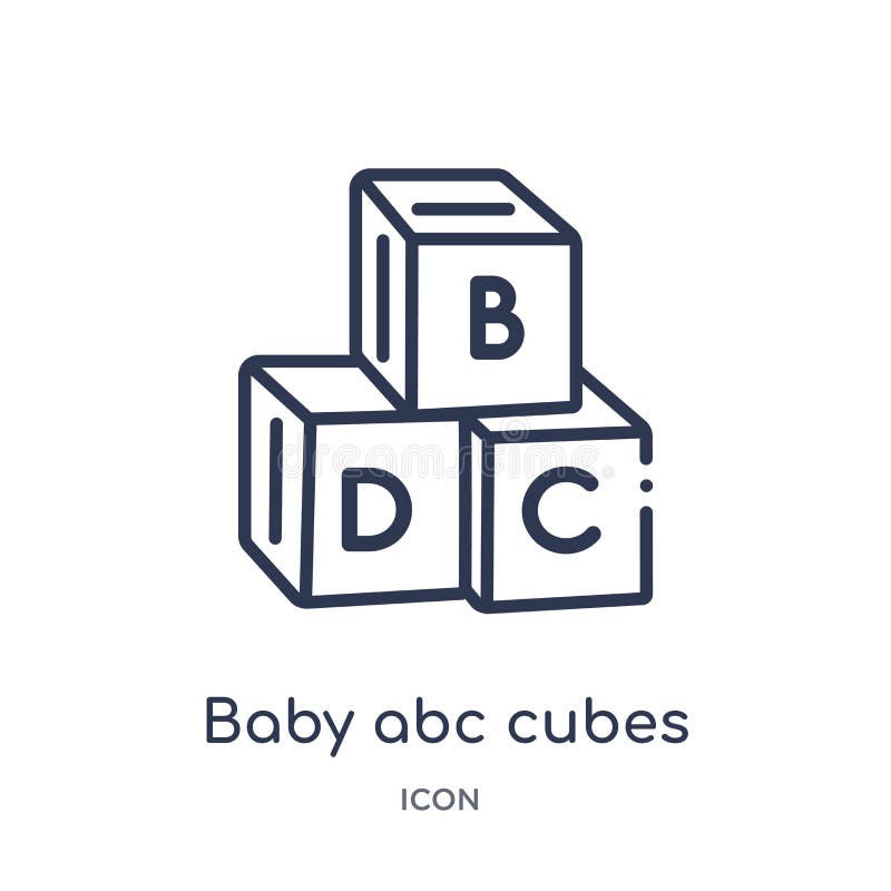 Linear Baby Abc Cubes Icon From Education Outline Collection Thin Line Baby Abc Cubes Icon Isolated On White Background Baby Abc Stock Vector Illustration Of Outline Text