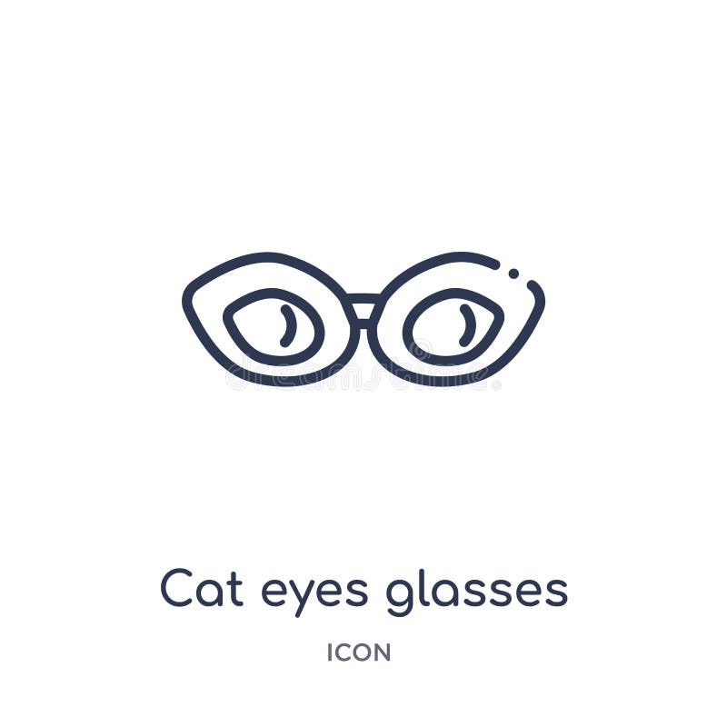Linear cat eyes glasses icon from Fashion outline collection. Thin line cat eyes glasses icon isolated on white background. cat royalty free illustration Linear cat eyes glasses icon from Fashion outline collection. Thin line cat eyes glasses icon isolated on white background. cat royalty free illustration