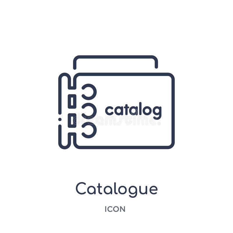 Catalogue Outline Vector Icon. Thin Line Black Catalogue Icon