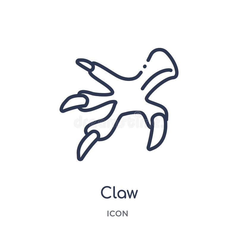 Linear claw icon from Asian outline collection. Thin line claw vector isolated on white background. claw trendy illustration vector illustration