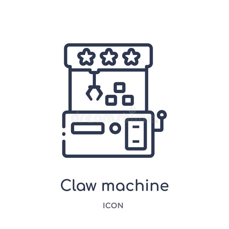 Linear claw machine icon from Circus outline collection. Thin line claw machine vector isolated on white background. claw machine trendy illustration