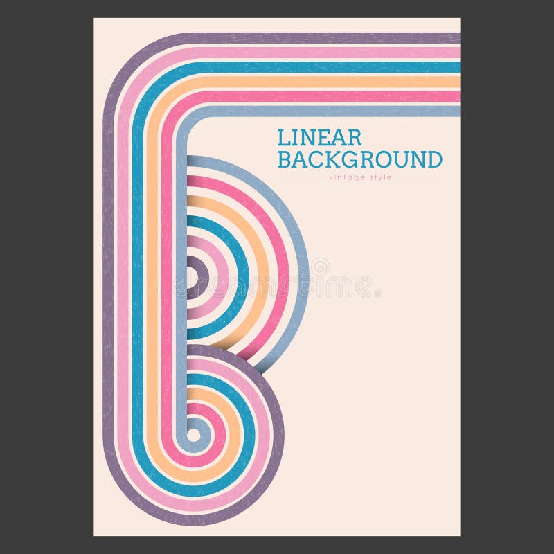 Linear design in vintage style. Abstract background stock illustration