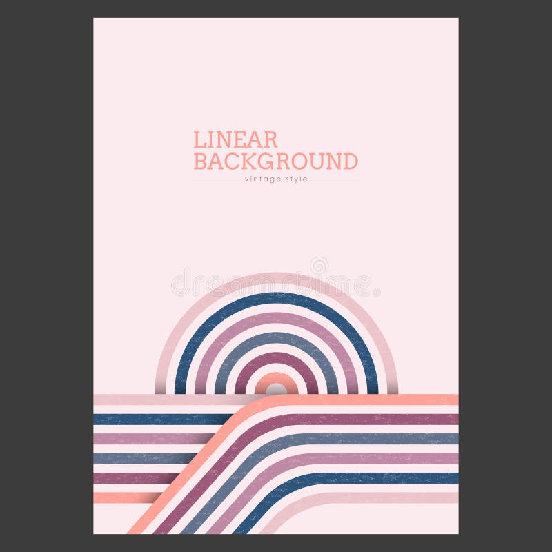 Linear design in vintage style. Abstract background stock illustration